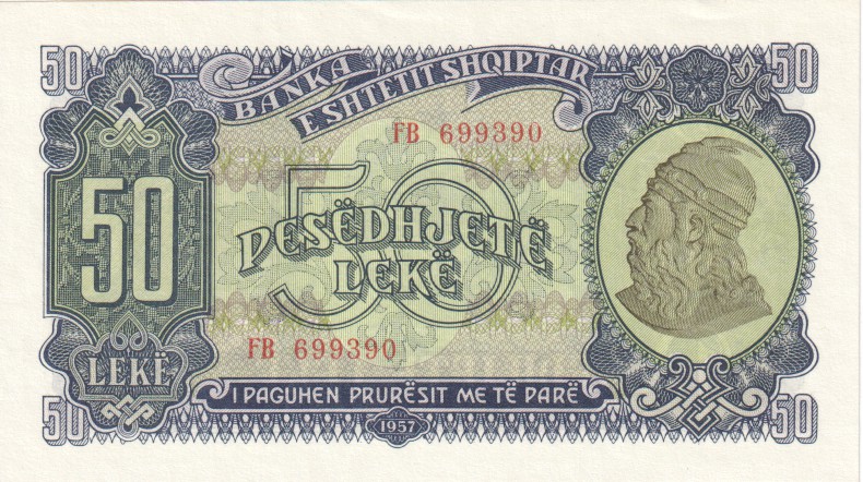 Albania, 50 Leke, 1957.