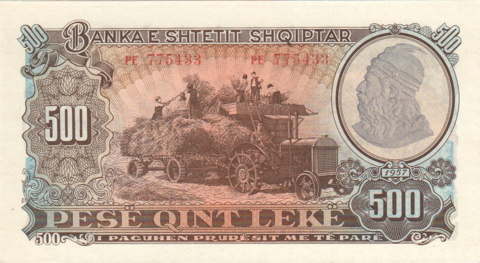 Albania, 500 Leke, 1957