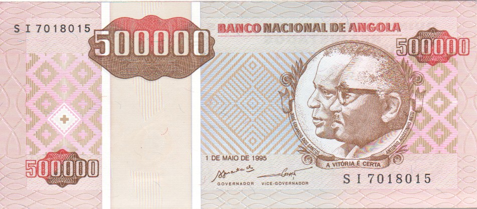 Angola, 500,000 Kwanzas Reajustados, 1995.