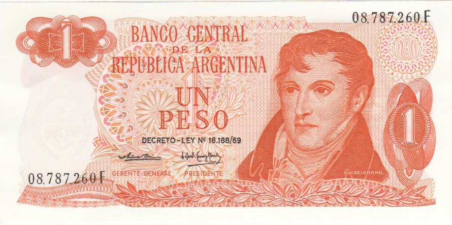 Argentina, 1 Peso, 1974.