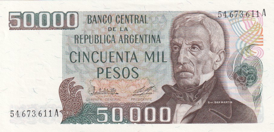 Argentina, 50,000 Pesos, 1983.