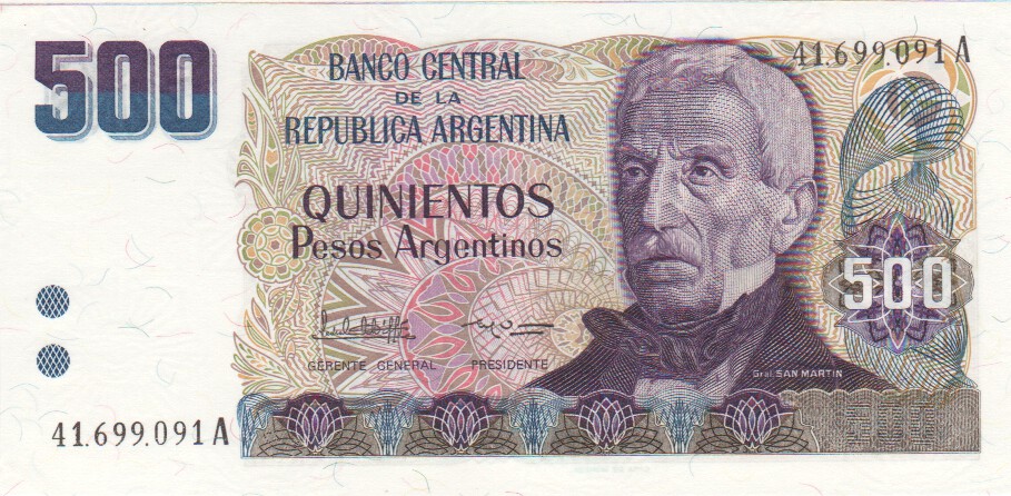 Argentina, 500 Pesos Argentinos, 1984.
