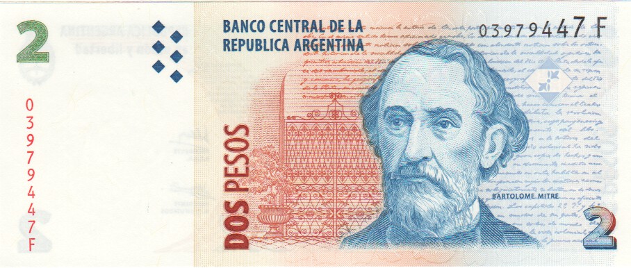 Argentina, 2 Pesos, 2008.