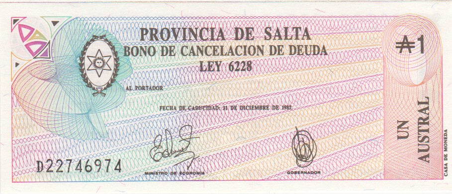 Argentina, 1 Austral, 1987.