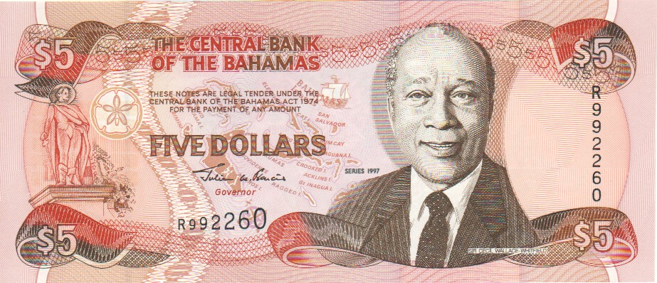 Bahamas, 5 Dollars, 2001