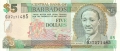 Barbados 5 Dollars, (2000)