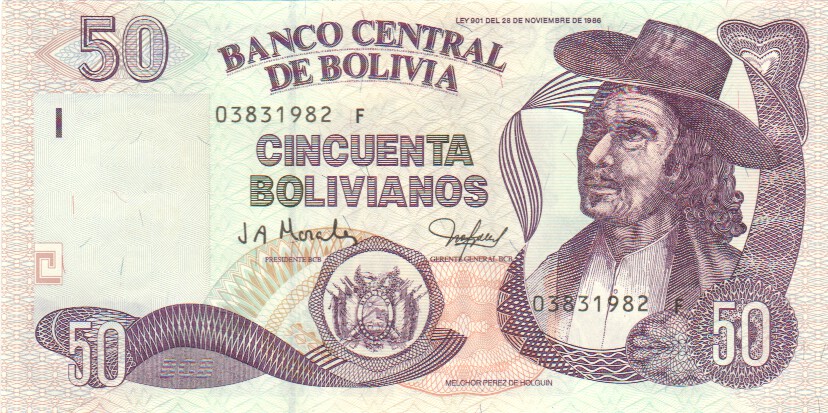 Bolivia, 50 Bolivianos, 2001.