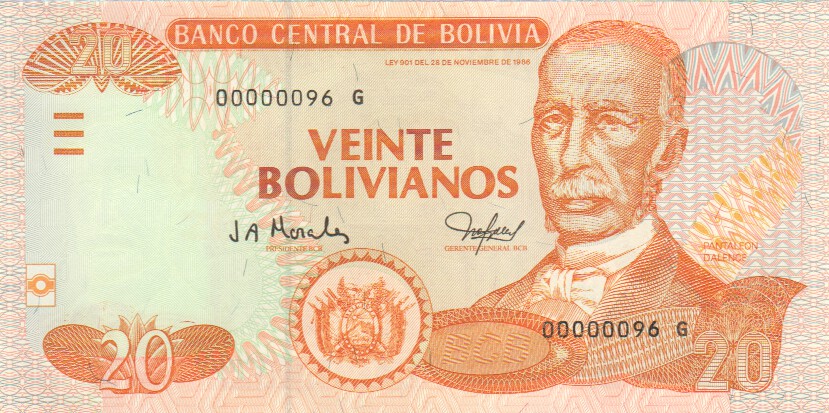 Bolivia, 20 Bolivianos, 2006.