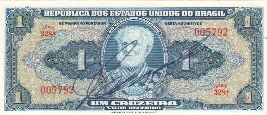 Brazil, 1 Cruzeiro, 1944.