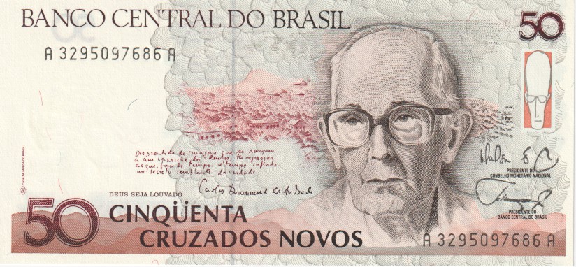 Brazil, 50 Cruzados Novos, 1989.
