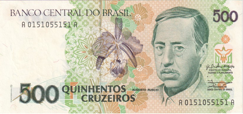 Brazil, 500 Cruzeiros, 1990.