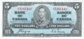 Canada 5 Dollars, 1937