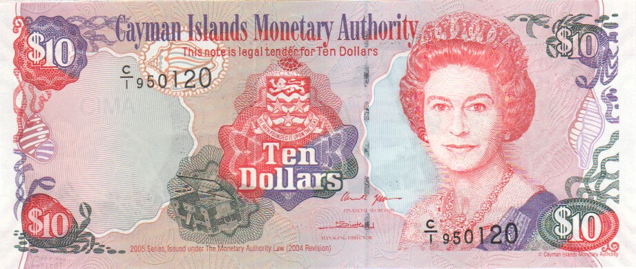Cayman Islands, 10 Dollars, 2005