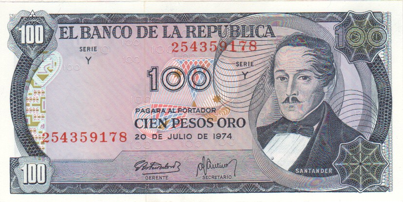 Colombia, 100 Pesos, 1973