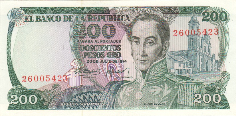 Colombia, 200 Pesos, 1975