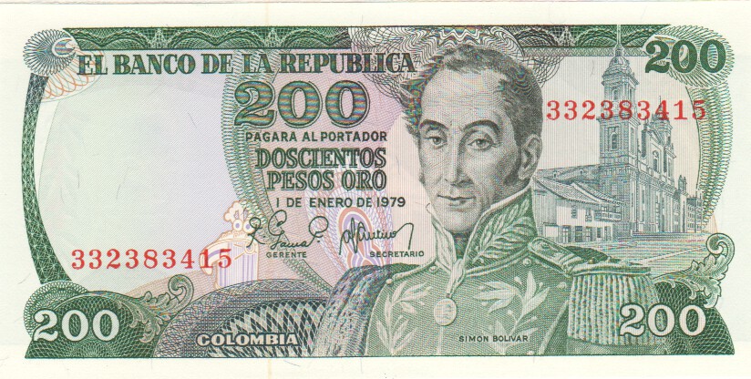 Colombia, 200 Pesos, 1980