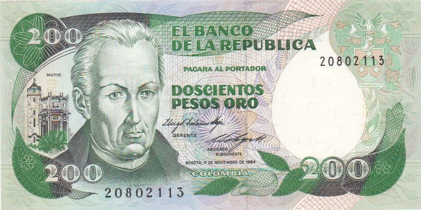 Colombia, 200 Pesos, 1991