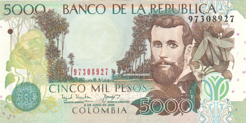 Colombia, 5000 Pesos, 2003
