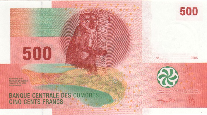 Comoros, 500 Francs, 2006
