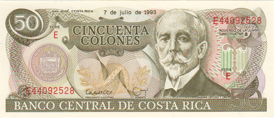 Costa Rica, 50 Colones, 1993