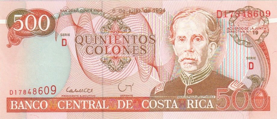 Costa Rica, 500 Colones, 1994