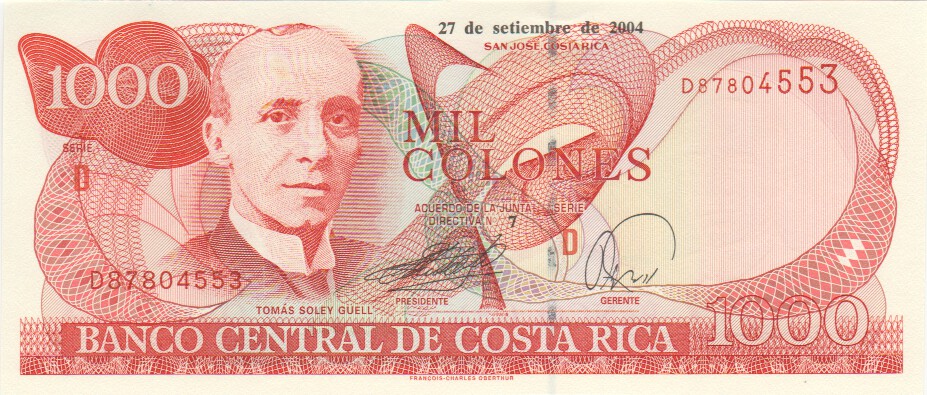 Costa Rica, 1000 Colones, 2004