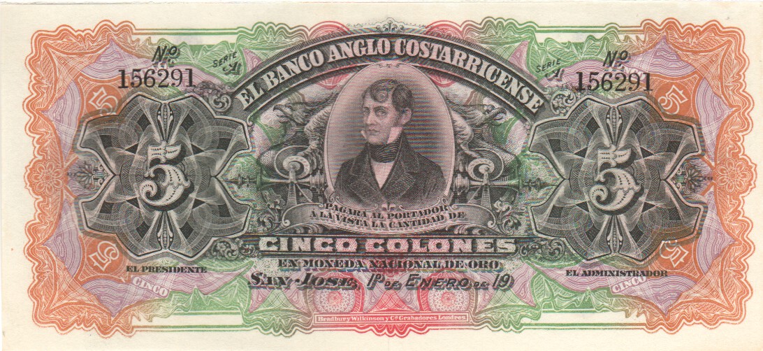 Costa Rica, 5 Colones, 1911