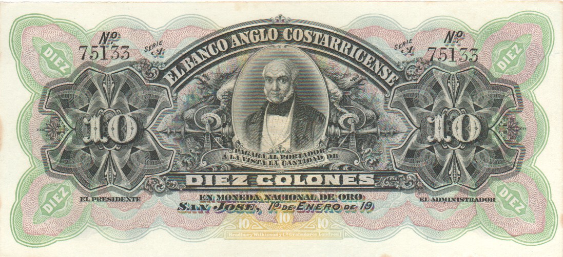 Costa Rica, 10 Colones, 1911