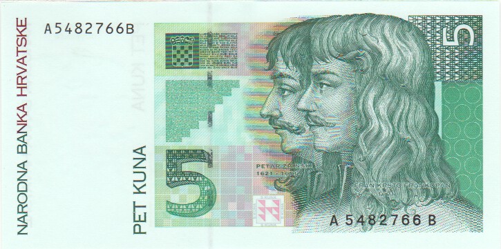 Croatia, 5 Kuna, 1993