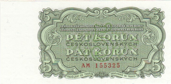 Czechoslovakia, 5 Korun, 1961