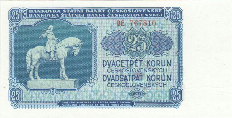 Czechoslovakia, 25 Korun, 1953