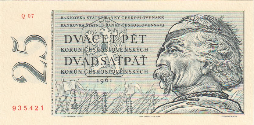 Czechoslovakia, 25 Korun, 1961