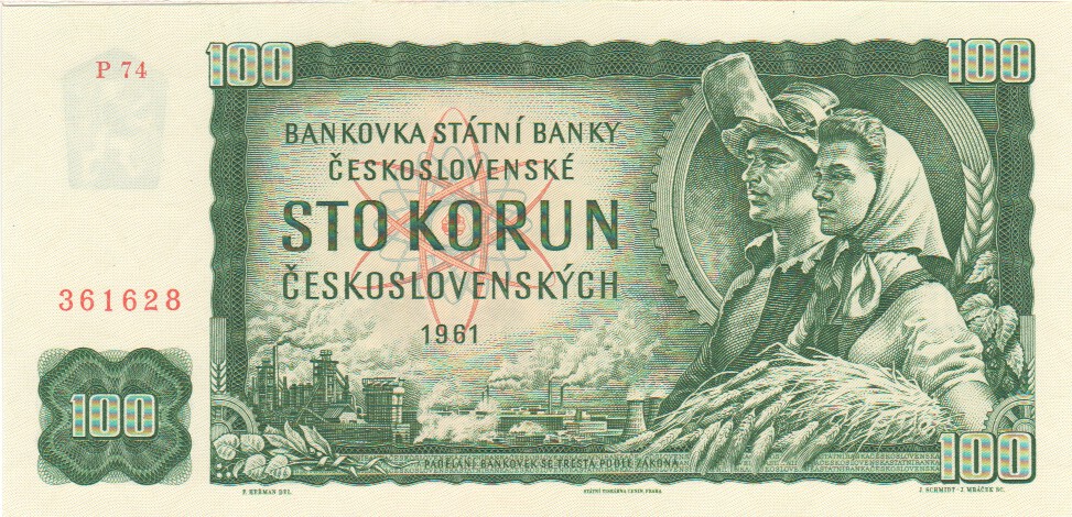Czechoslovakia, 100 Korun, 1961