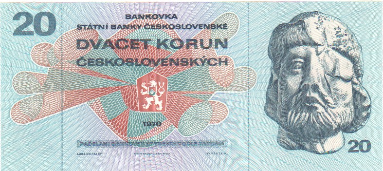 Czechoslovakia, 20 Korun, 1970