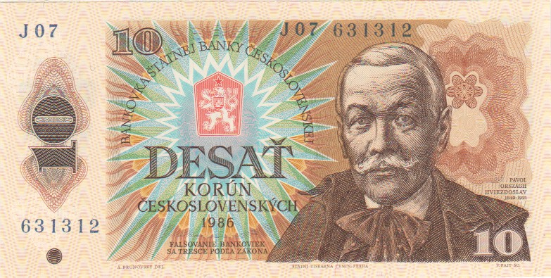 Czechoslovakia, 10 Korun, 1986