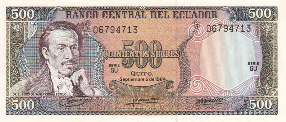 Ecuador, 500 Sucres, 1988