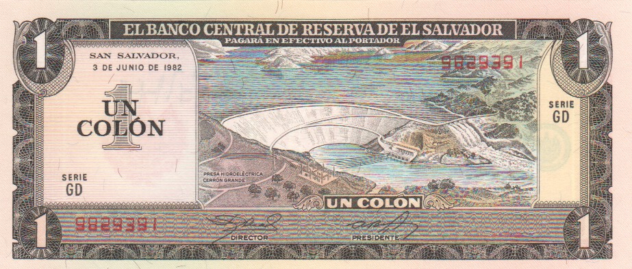 El Salvador, 1 Colon, 1982