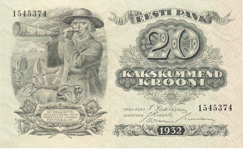 Estonia, 20 Krooni, 1932
