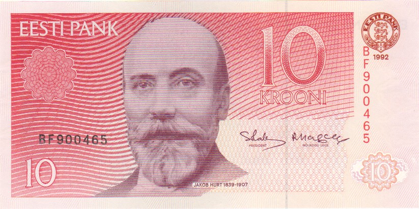 Estonia, 10 Krooni, 1992
