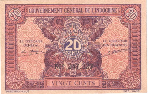 French Indochina, 20 Cents, 1942