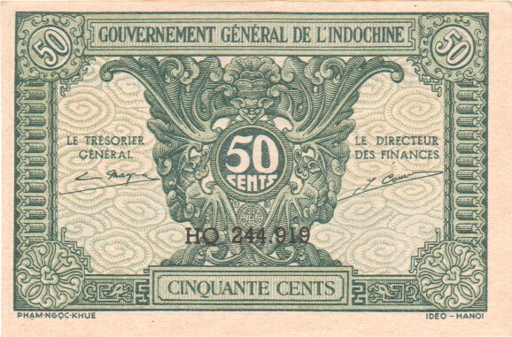 French Indochina, 50 Cents, 1942