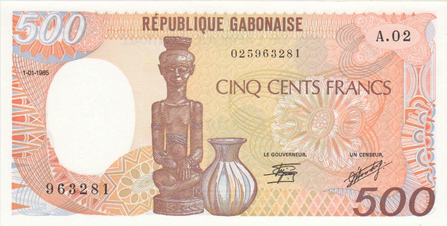 Gabon, 500 Francs, 1985
