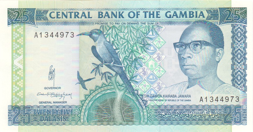 The Gambia, 25 Dalasis, 1991