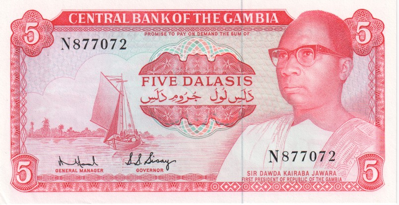 The Gambia, 5 Dalasis, 1986