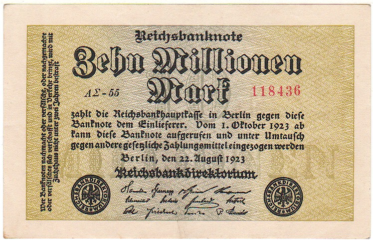 Germany, 10 million Mark, 1923