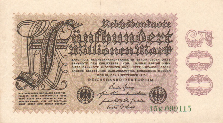 Germany, 500 Million Mark, 1923