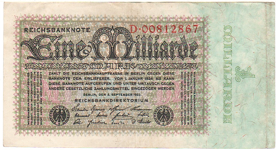 Germany, 1000 Million Mark, 1923