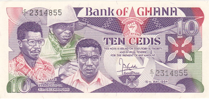 Ghana, 10 Cedis, 1984