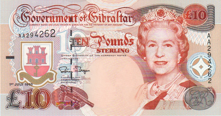 Gibraltar, 10 Pounds, 1995