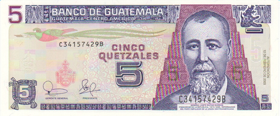 Guatemala, 5 Quetzales, 2006